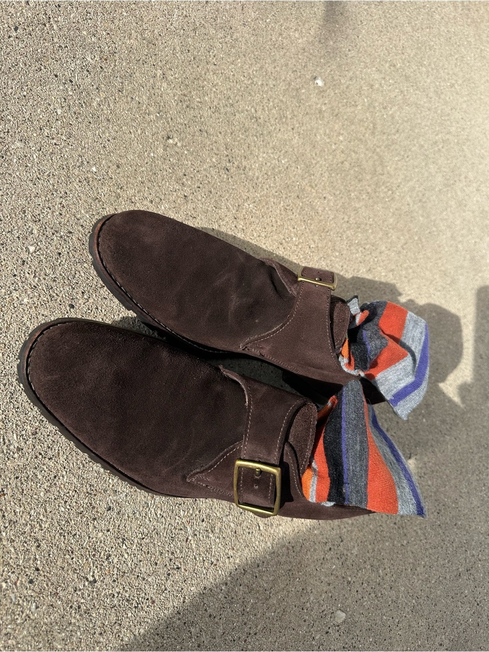 Cole Haan Brown Suede loafers with Buckle Detail